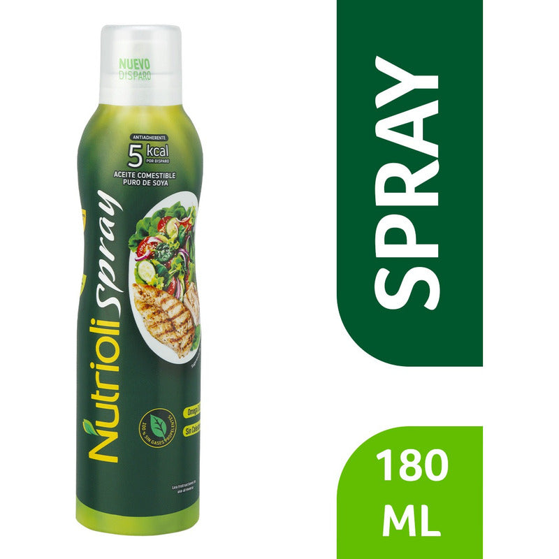 Aceite Puro De Soya Vegetal Nutrioli En Spray Tacc 180 Ml