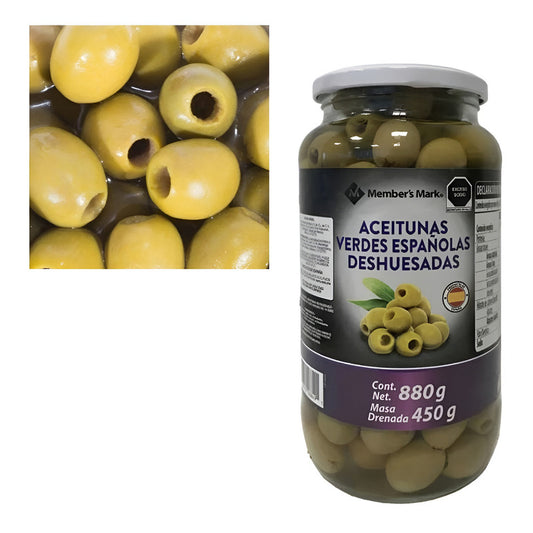 Aceitunas Verdes Españolas Sin Hueso 880gr Members Mark
