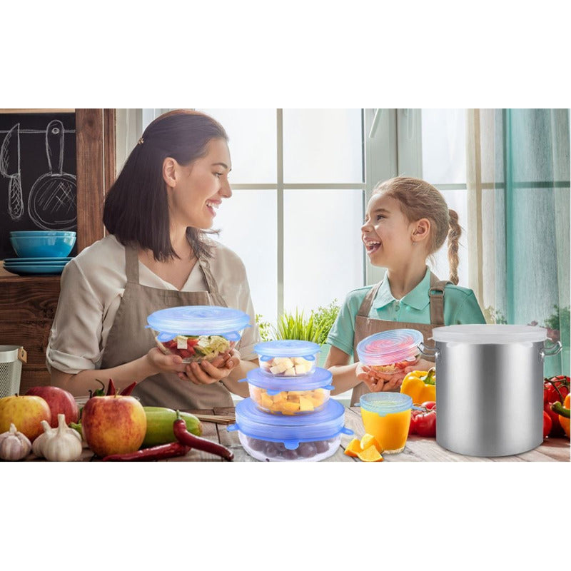 24 Tapa Silicon Flexible Ajustable Antiderrame Reusable