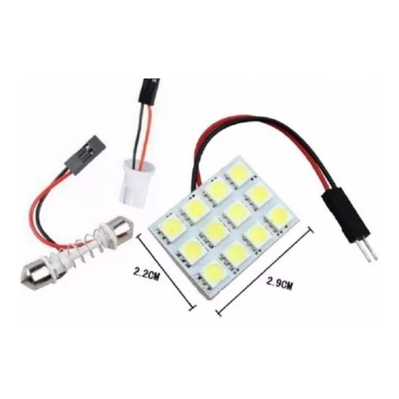 Panel Placa Interior Led Domo Festoon 12 Leds 2 Kits Jetta