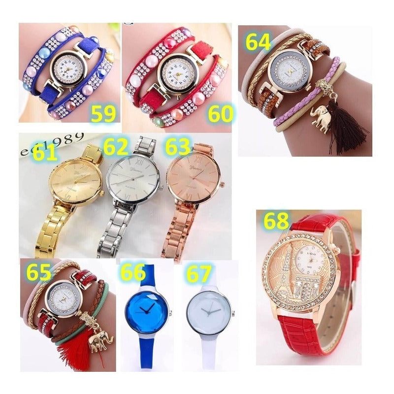 Reloj Dama Mujer Tipo Lujo Mama Pulsera