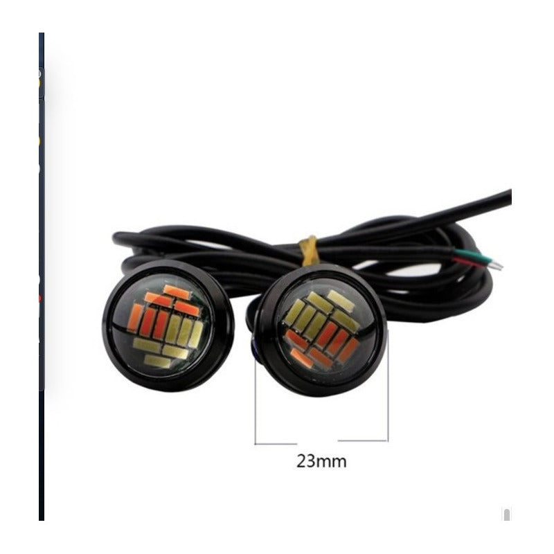 Ojo De Aguila Led Jetta Audi Bmw Faro Doble Color 12 Led 4pz