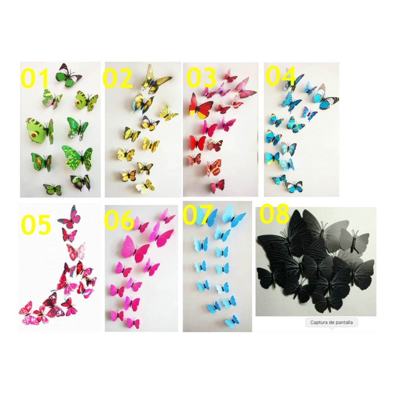 10 Paquetes De Mariposas Pared Fluorescente