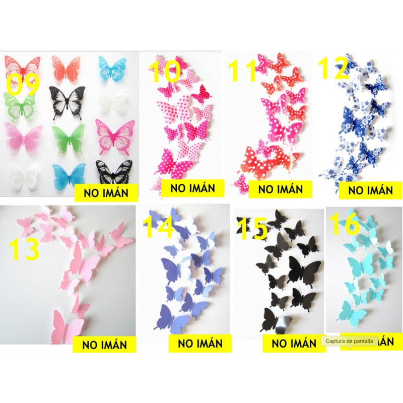 5 Paquetes Mariposas Decoración Pared Fluorescente