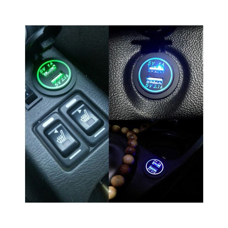 Cargador Usb Doble Led Moto Auto Celular Carga Rapida 10pz - Eurotruck Mexico