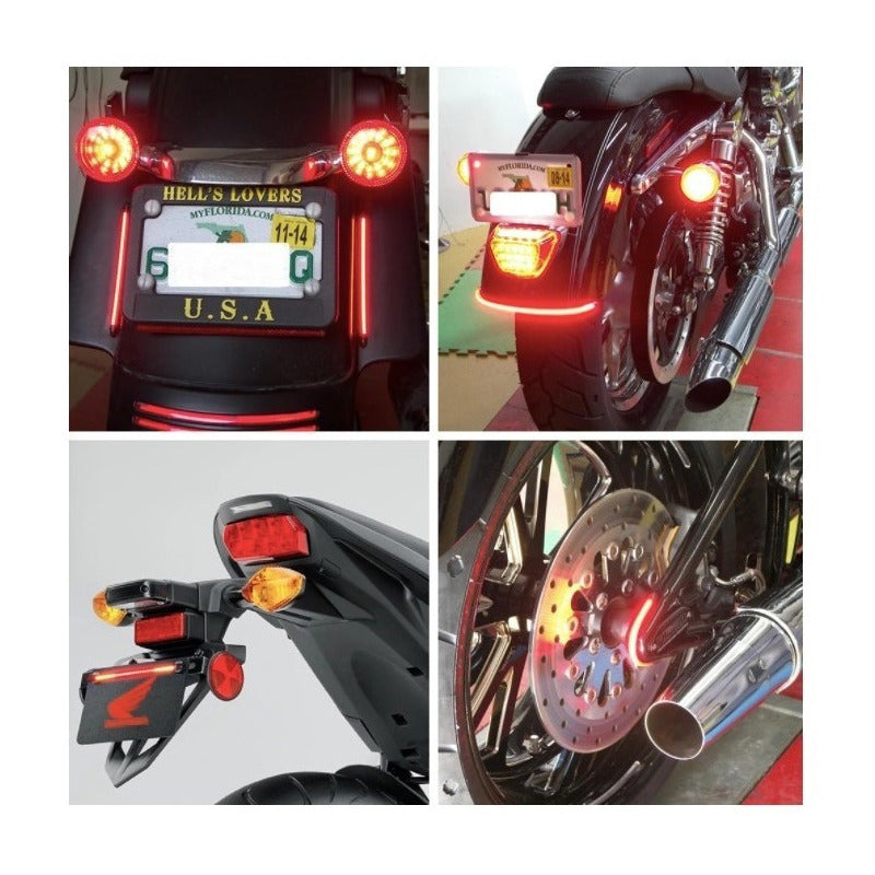 Tira Motocicleta Stop Direccionales 48 Leds Flexible 10 Pz