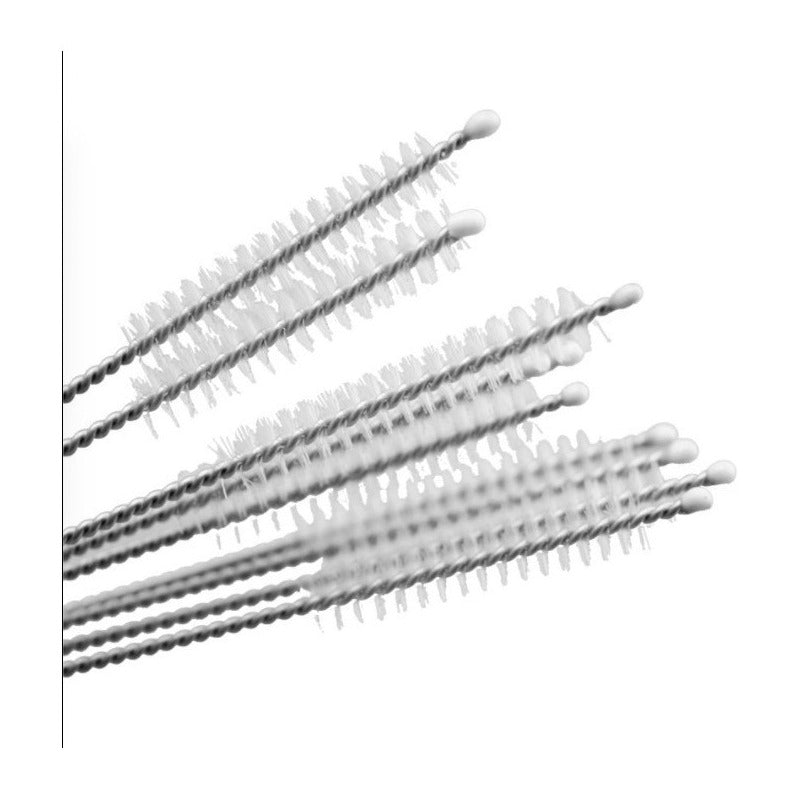 50 Cepillos Para Popotes Limpiador Acero Inoxidable 5mm Meta Plateado