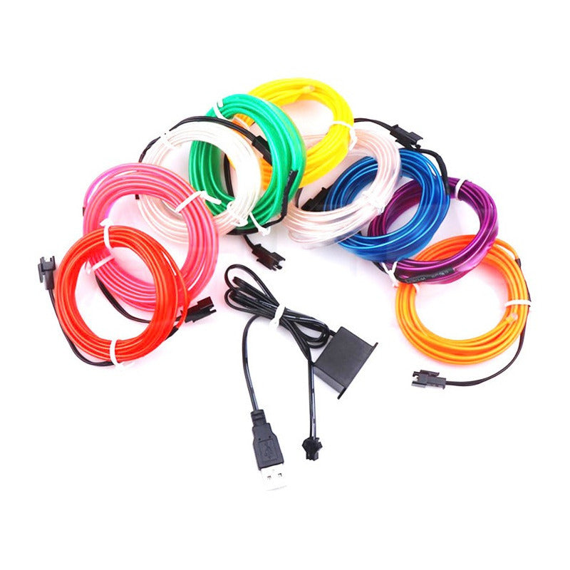 Tira Led Neon Luminoso 1*2m Cable Usb 5v Auto Jetta Vw Audi