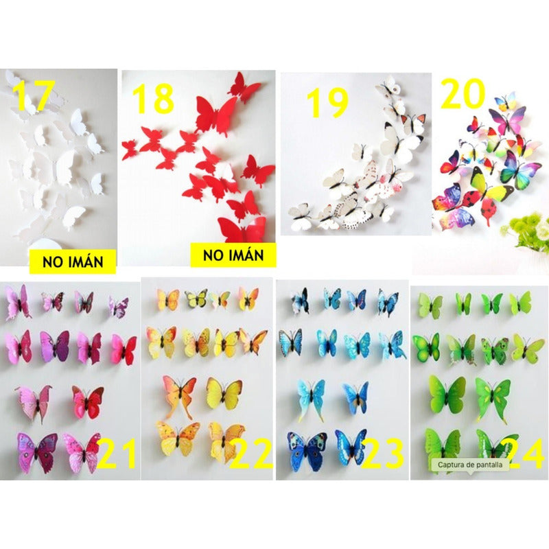 10 Paquetes Mariposas Decoración Pared Fluorescente