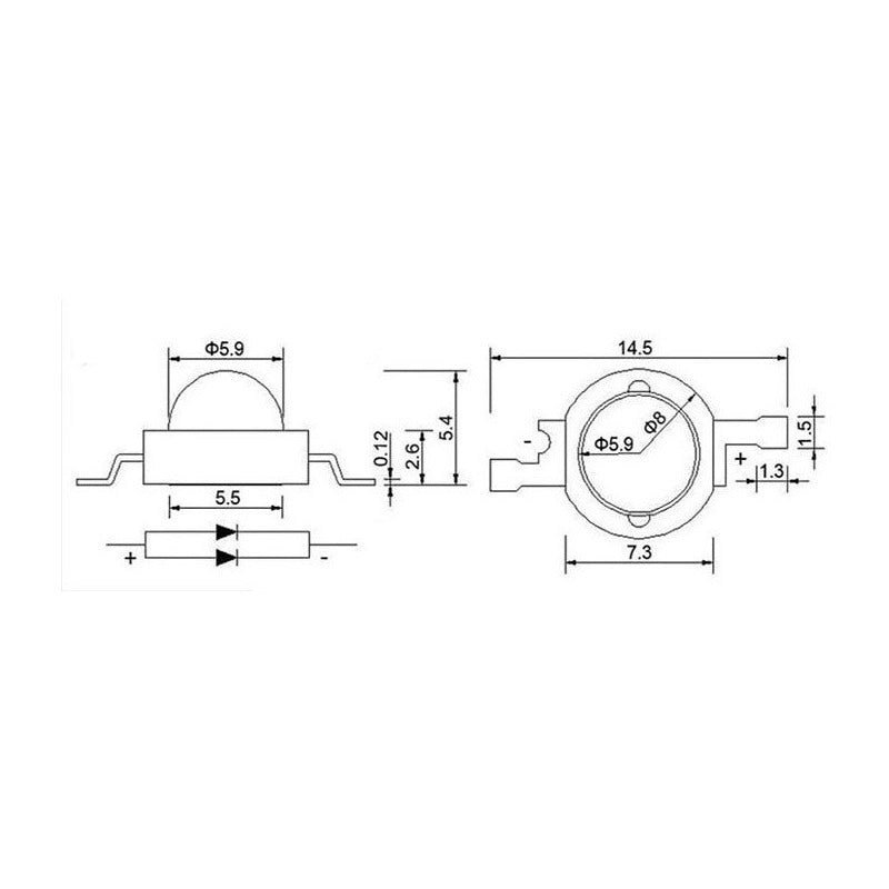 Led 1 Watt De Potencia Luz Blanca O Ambar 200 Piezas