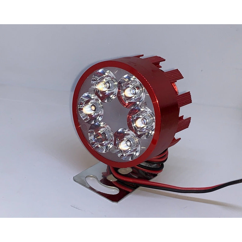 Faro Foco 6 Leds Barra Led Blanco Fijo Moto Bici 2pz