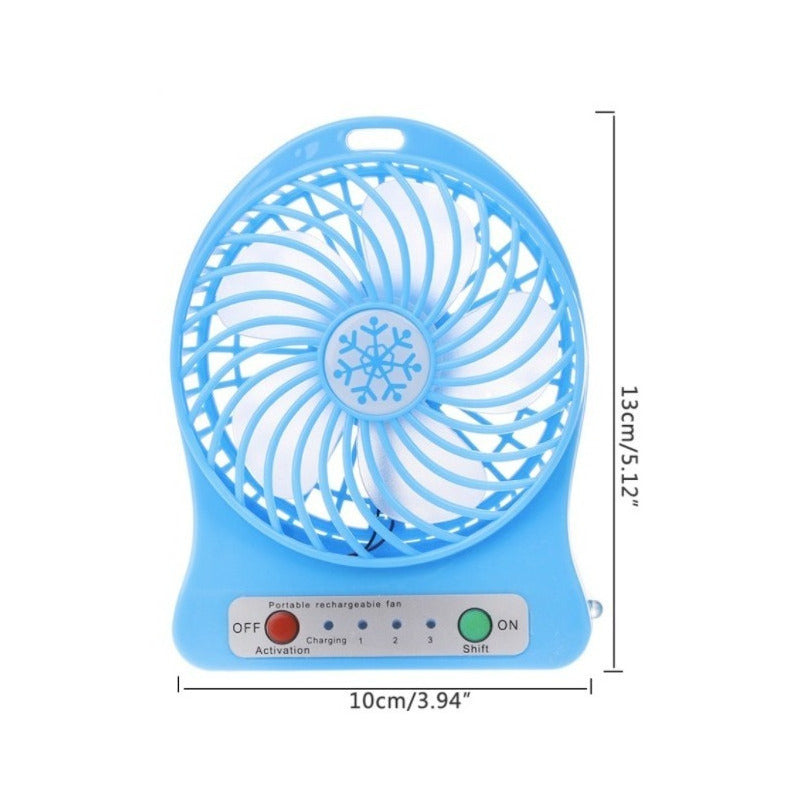 Ventilador Recargle Usb Portatil Bateria 3 Velocidades