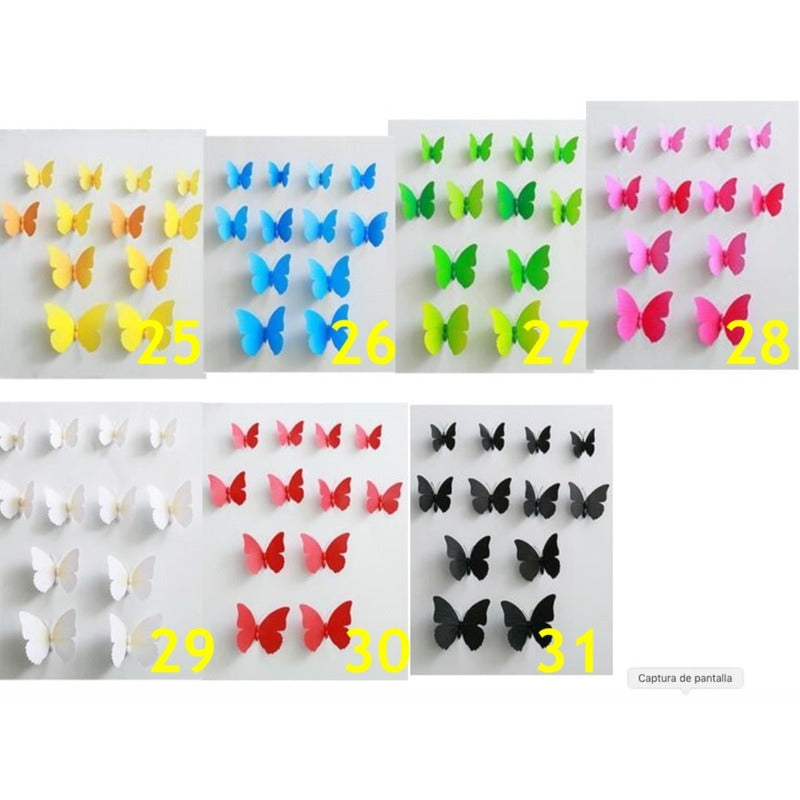 10 Paquetes Mariposas Decoración Pared Fluorescente