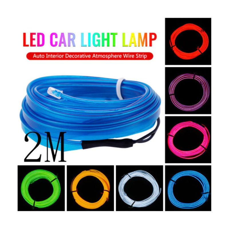 Tira Led Neon Luminoso 1*2m Cable Usb 5v Auto Jetta Vw Audi