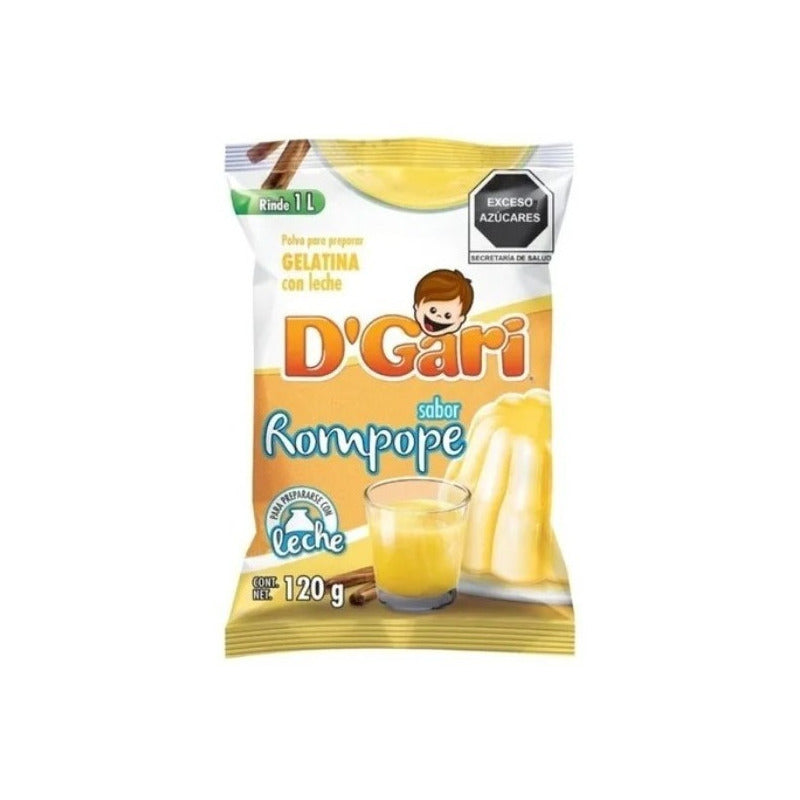 Gelatina En Polvo D-gari Leche Sobre Sabor Rompope 120 Gr