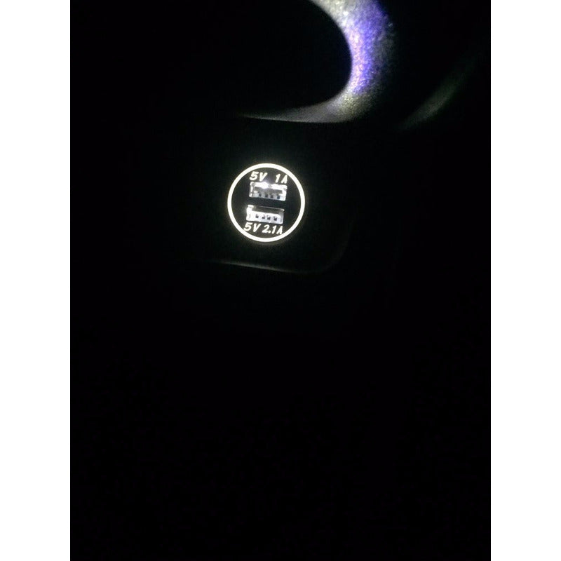 Cargador Usb Doble Led Moto Auto Celular Carga Rapida 50pz