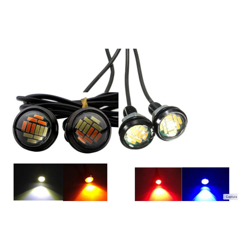 Ojo De Aguila Led Jetta Audi Bmw Faro Doble Color 12 Led 6pz