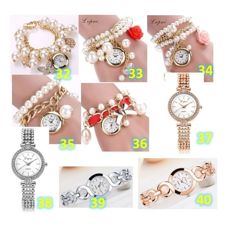 Reloj Dama Mujer Tipo Lujo Mama Pulsera