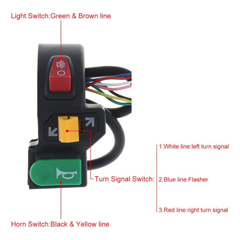 Switch Apagador 3funcion Interruptor Auxiliar Moto Barra Led