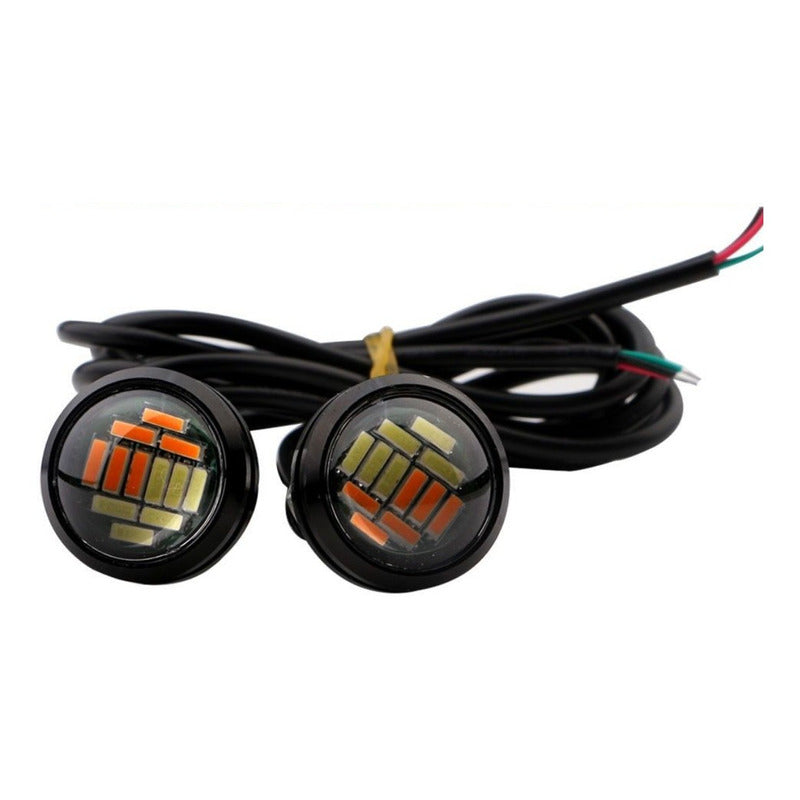 Ojo De Aguila Led Jetta Audi Bmw Faro Doble Color 12 Led 4pz