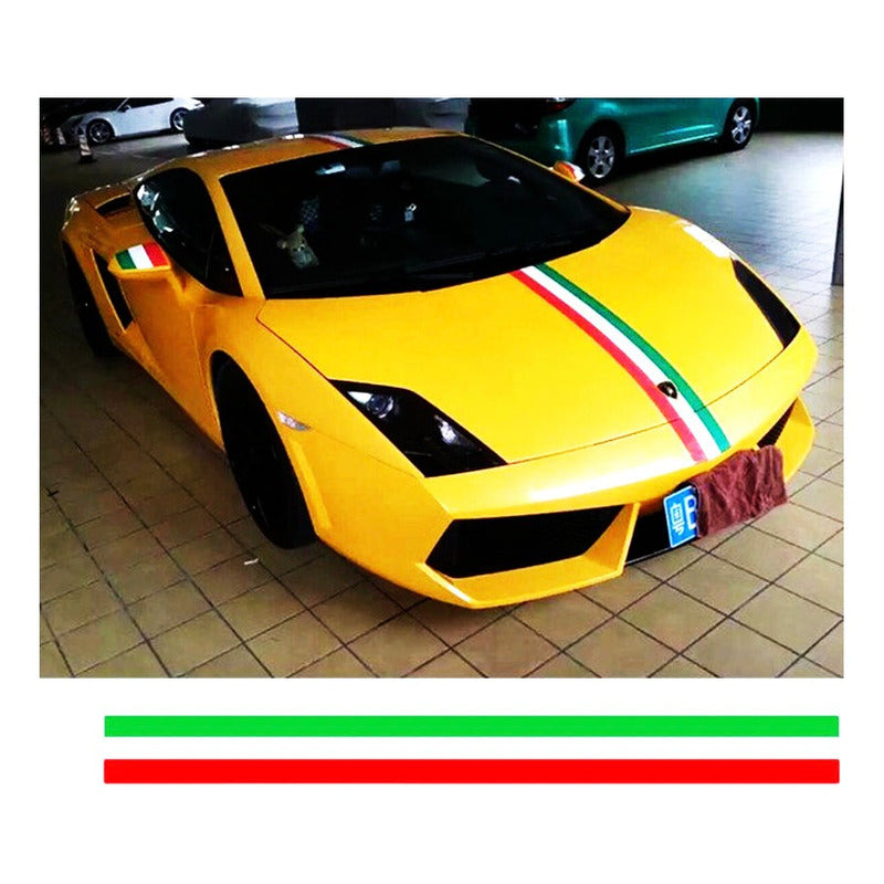 Sticker Calcomania Italia Mexico Lambo Ferrari 7.5cmx3m