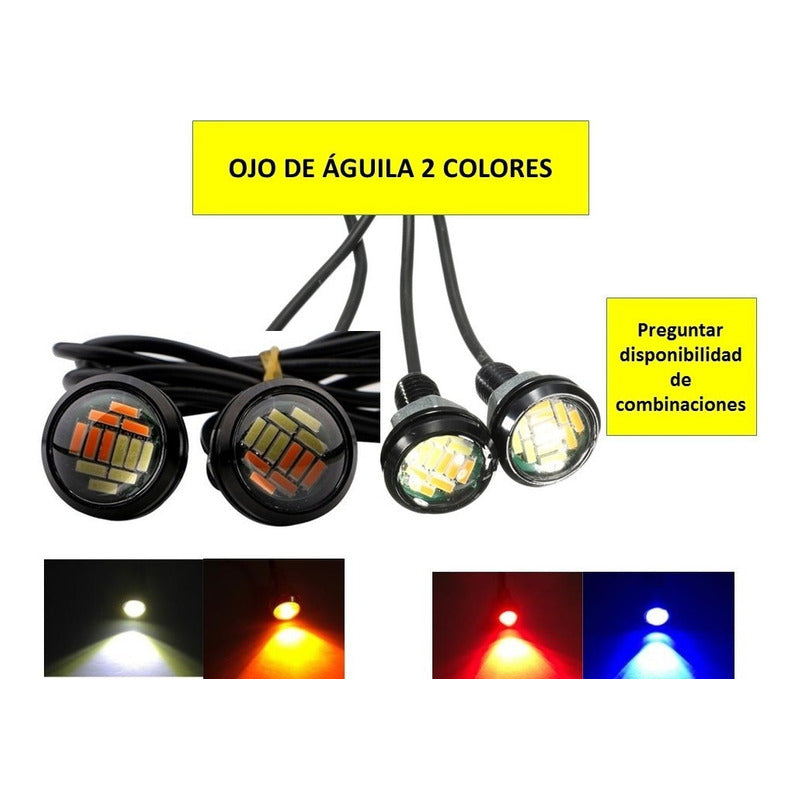 80 Ojos De Aguila Led Jetta Audi Faro Doble Color 12 Led