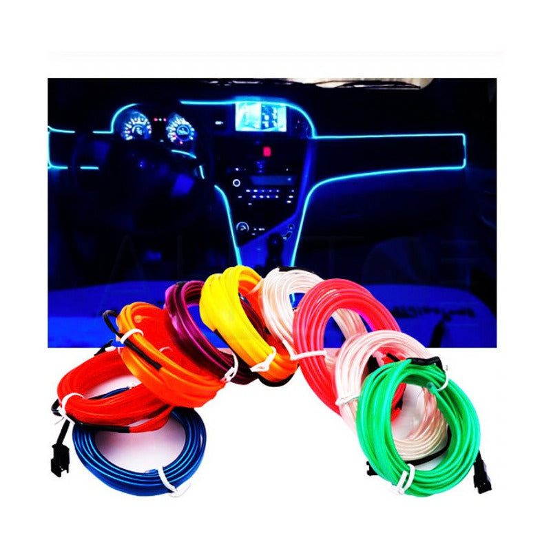 Tira Led Neon Luminoso 2*2m Cable Usb 5v Auto Jetta Vw Audi