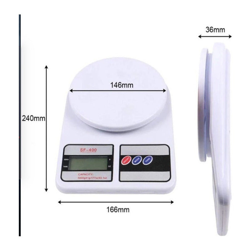 Bascula 10kg Cocina Pesar 1 Pieza 10 G Blanco