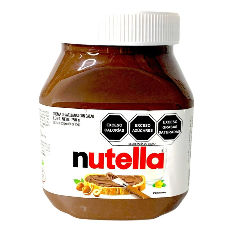 Crema De Avellana Nutella Frasco Ferrero 750 Gr