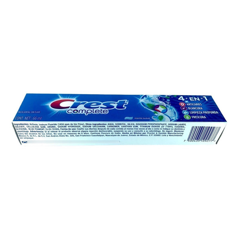 Crema Dental Crest Complete Con 66 Ml Limpieza Profunda