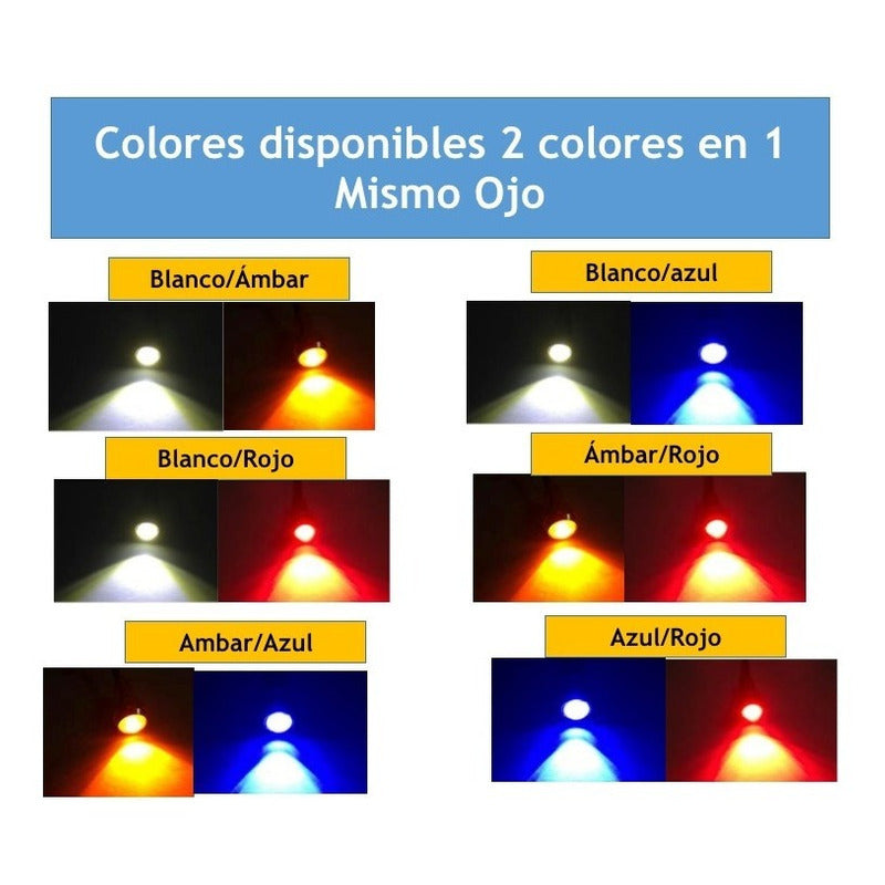 Ojo De Aguila Led Jetta Audi Bmw Faro Doble Color 12 Led 6pz