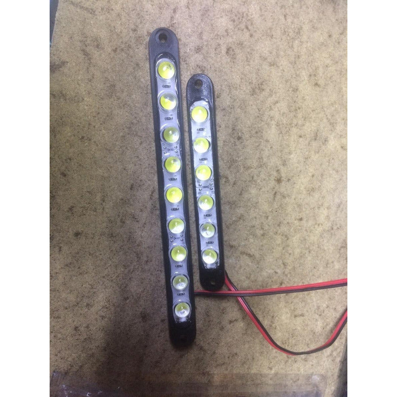 Tiras 1 Par Led Con 9 Lupas Led Super Luz Resina Jetta Audi 17cm