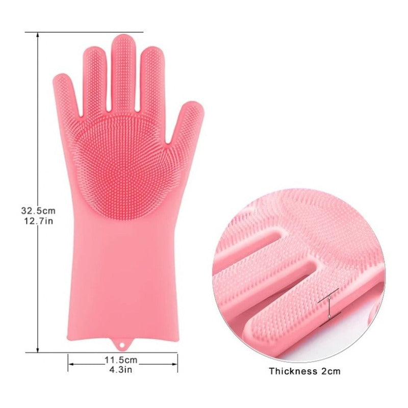 Guantes Para Lavar Trastes Cocina Silicona Limpieza 5 Pares