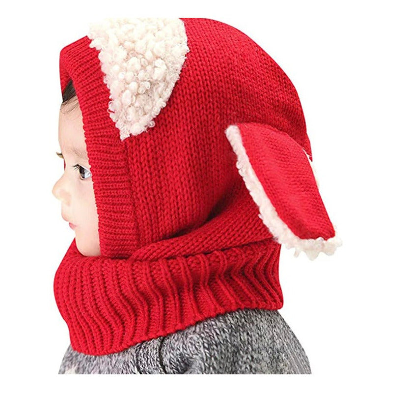 Gorro Para Bebe Bufanda Niña Niño Termico Con Orejas Conejo