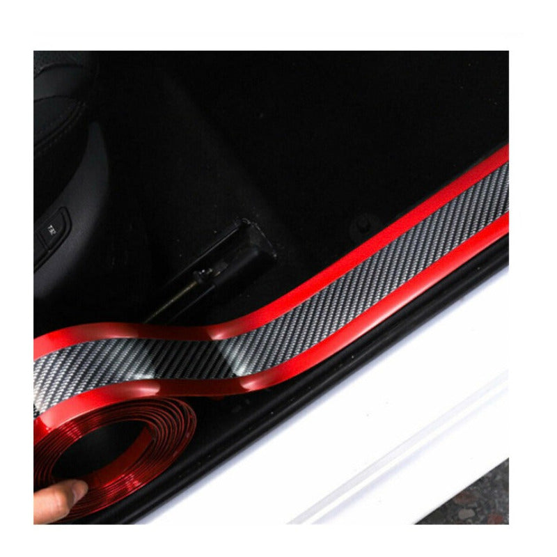 Moldura Cinta Fibra Carbono Cromada Estribos Jetta 5cm X 5m