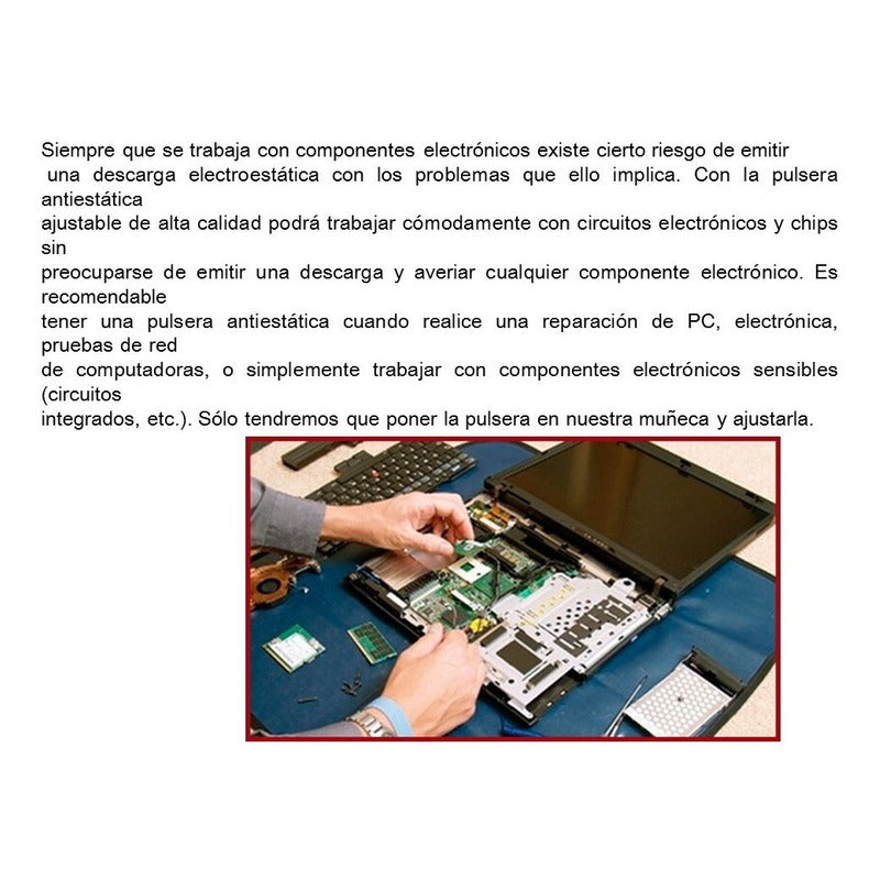 5 Pulsera Antiestatica Evita Descarga Electronica Reparacion