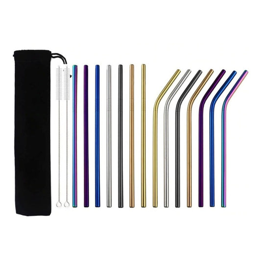 14 Popotes Colores 14 Cepillos Surtidos Colores Acero Inoxidable 21 O 26 Cm - Eurotruck Mexico