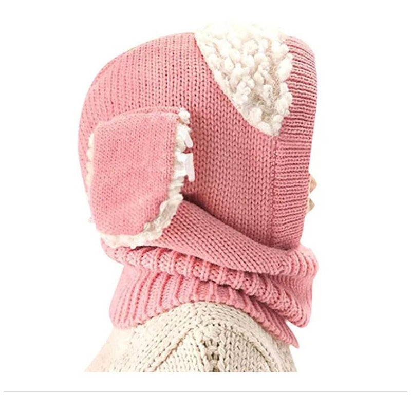 Gorro Para Bebe Bufanda Niña Niño Termico Con Orejas Conejo