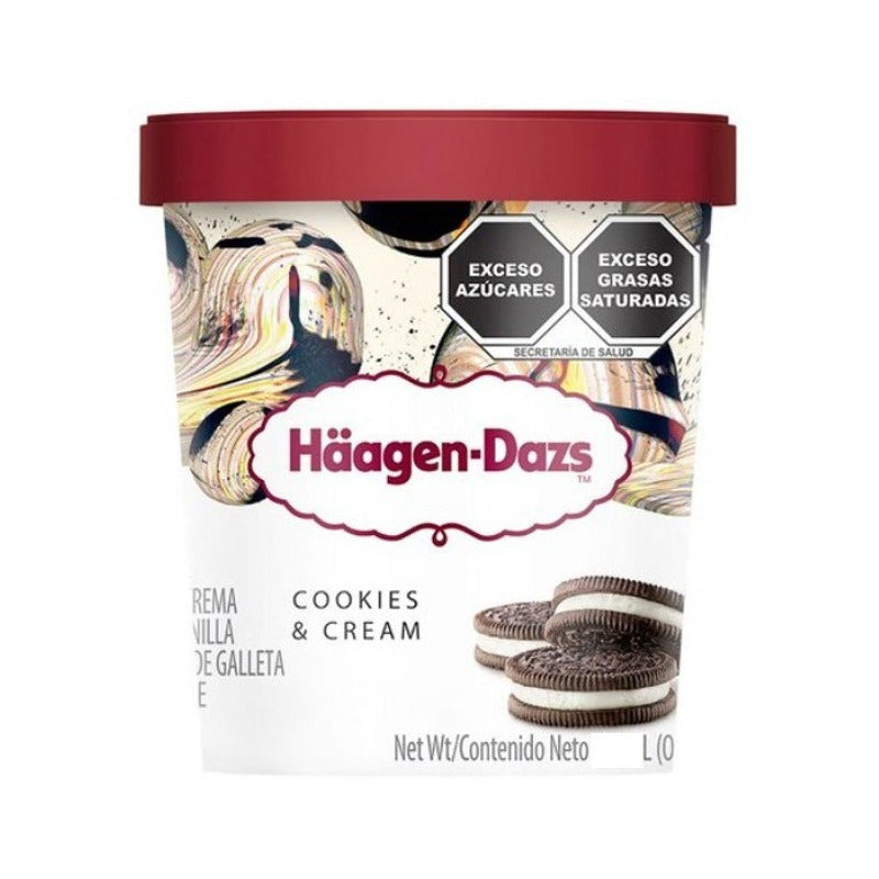 Helado Cremoso Cookies & Cream Haagen-dazs Sabor Vainilla