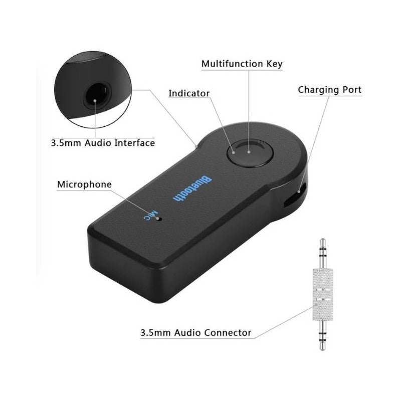 Receptor Bluetooth Auxiliar 3.5 Mm Manos Libres Recargable - Eurotruck Mexico