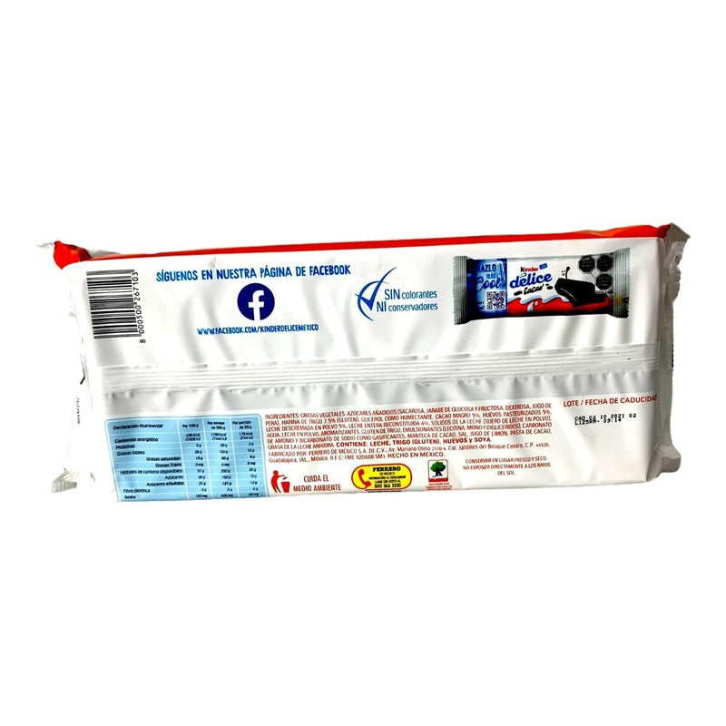 Kinder Delice 10pz Pastelito Cacao 390 Gr