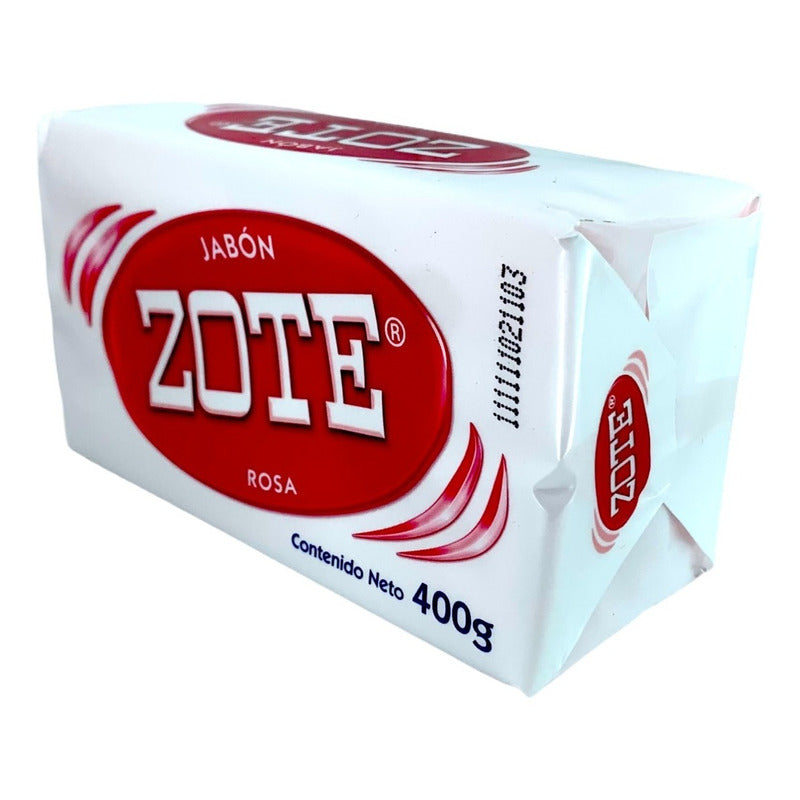 Jabón De Pasta Zote Rosa 400g Para Lavandería En Barra