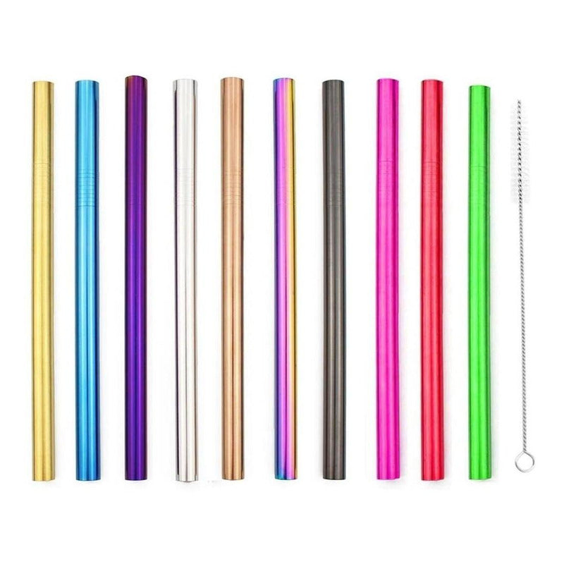 1 Popote Color Acero Inoxidable Metal Multicolor 21 O 26 Cm