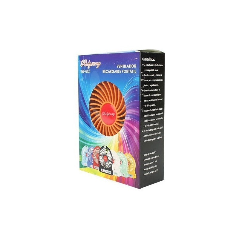 Ventilador Recargle Usb Portatil Bateria 3 Velocidades