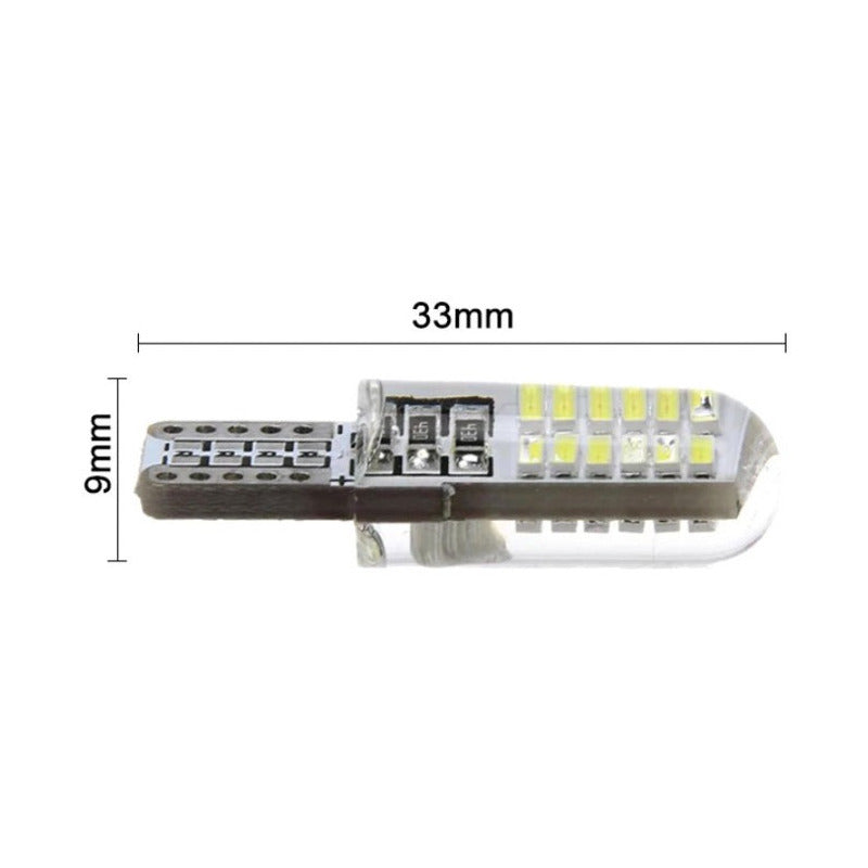 Focos Led T10 Gel Fijo Estrobo Auto 1 Par Jetta Vw Audi Otro