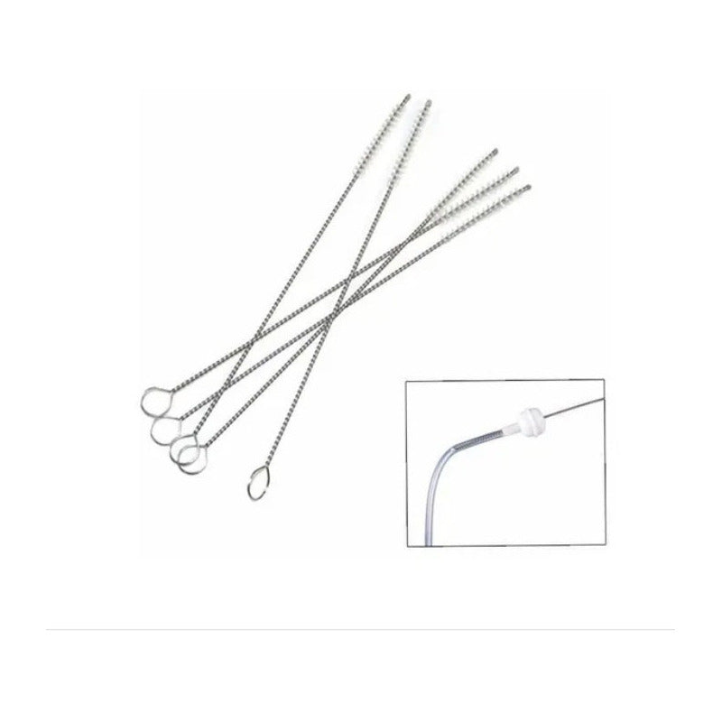 50 Cepillos Para Popotes Limpiador Acero Inoxidable 5mm Meta Plateado