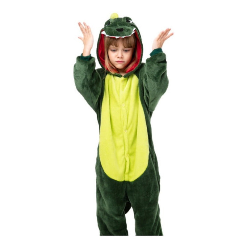 Pijama Dinosaurio Disfraz Kawaii Infantil Para Niño Mameluco