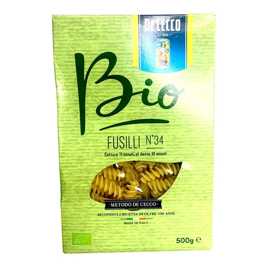De Cecco, Pasta Fusilli Bio De Sémola, 500 Gramos