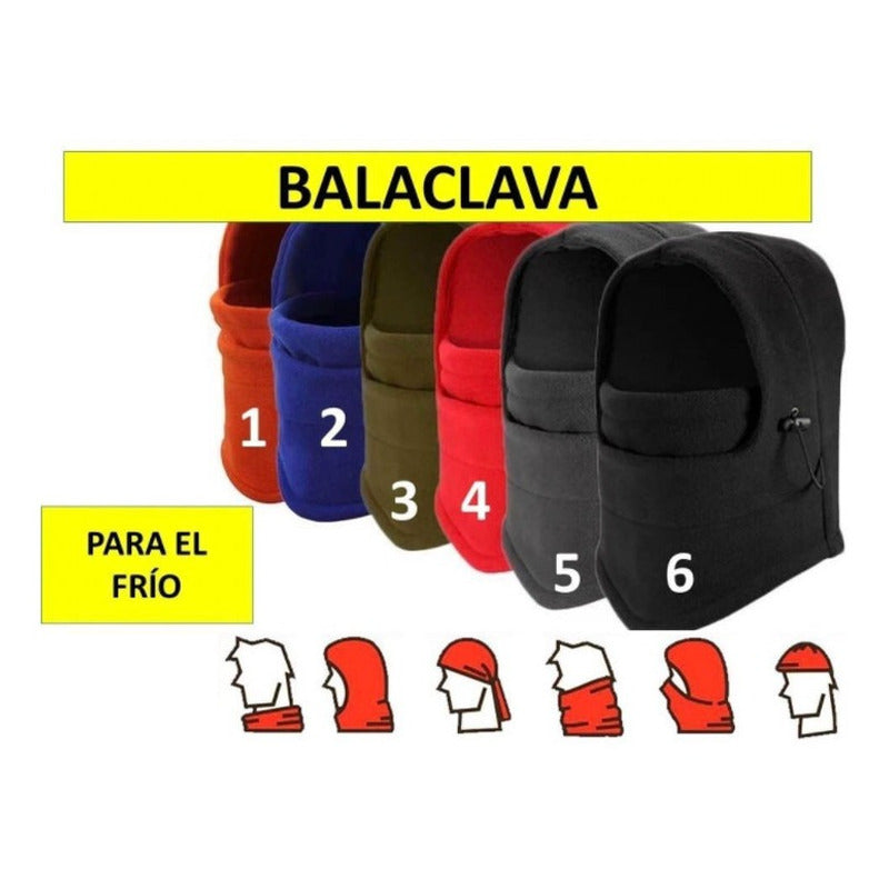 Mascara Termica Balaclava Frio Bufanda Moto Gorro 6 Pzas