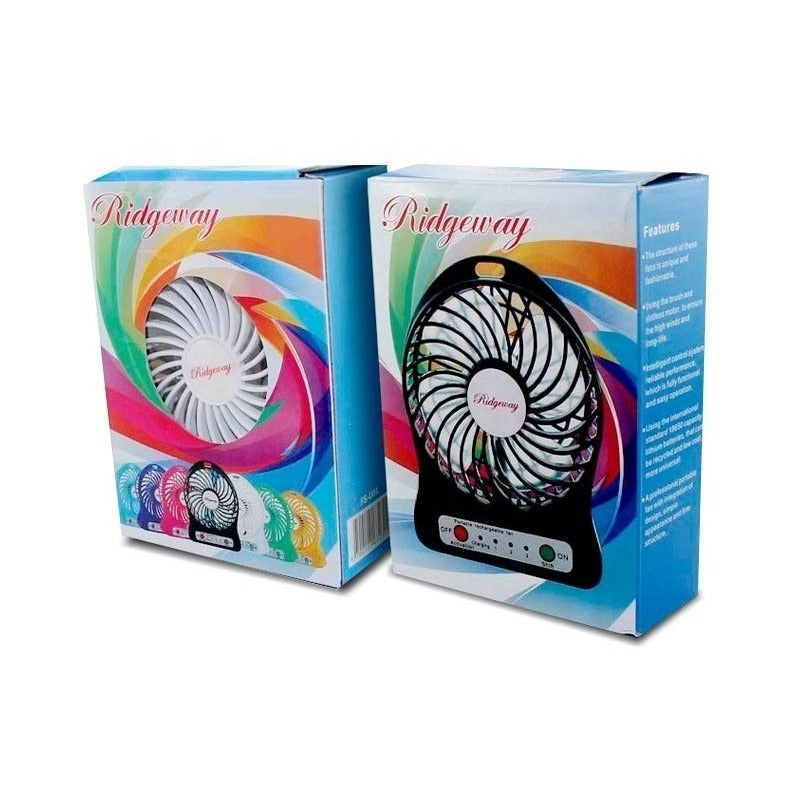Ventilador Recargle Usb Portatil Bateria 3 Velocidades